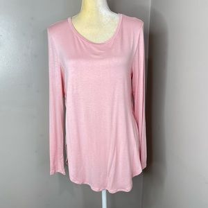 SWS ESSENTIALS Women Top Sz M Pink Long Sleeves